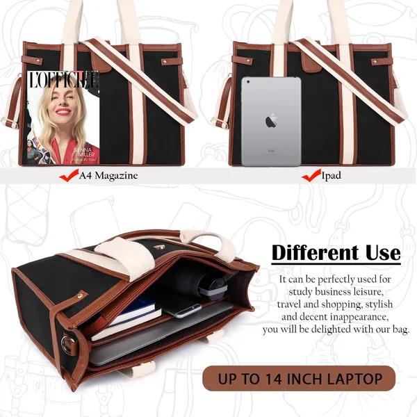 Black_And_Tan_Canvas_Premium_Laptop_Tote_Bag_For_Women