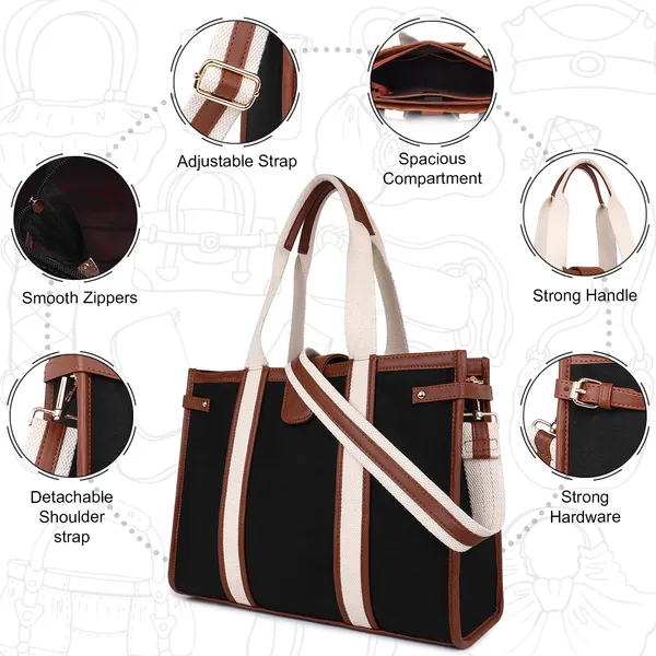 Black_And_Tan_Canvas_Premium_Laptop_Tote_Bag_For_Women