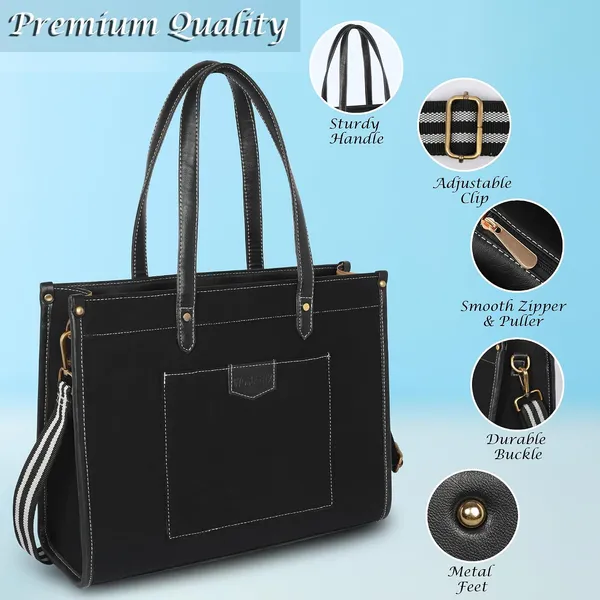 Black_Canvas_Premium_Women_Laptop_Messenger_Bag_For_Women