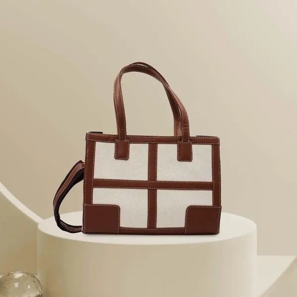 Beige_And_Tan_Canvas_Premium_Handbag_For_Women