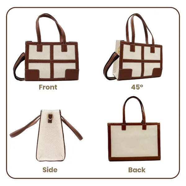Beige_And_Tan_Canvas_Premium_Handbag_For_Women