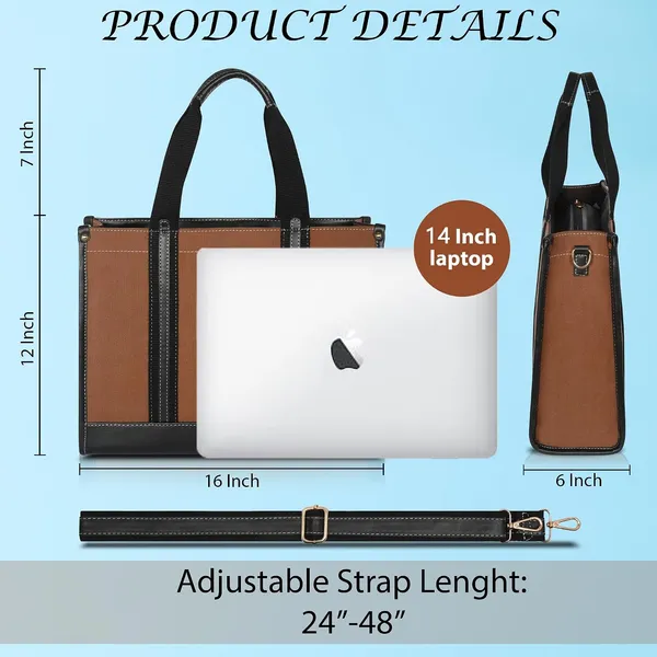 Brown_And_Black_Canvas_Premium_Laptop_Tote_Bag_For_Women