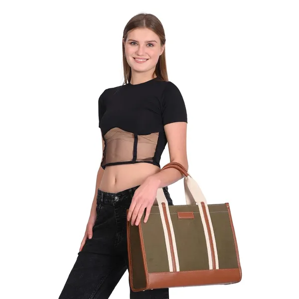 Green_And_Tan_Canvas_Premium_Laptop_Tote_Bag_For_Women