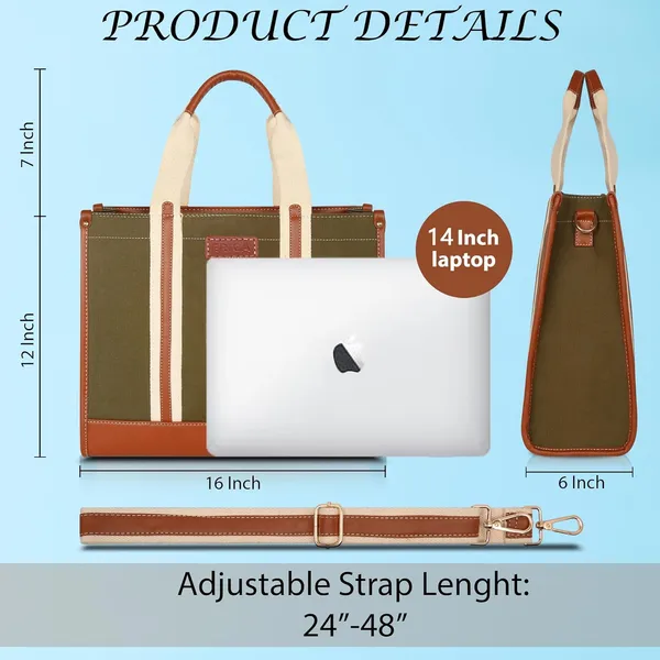 Green_And_Tan_Canvas_Premium_Laptop_Tote_Bag_For_Women