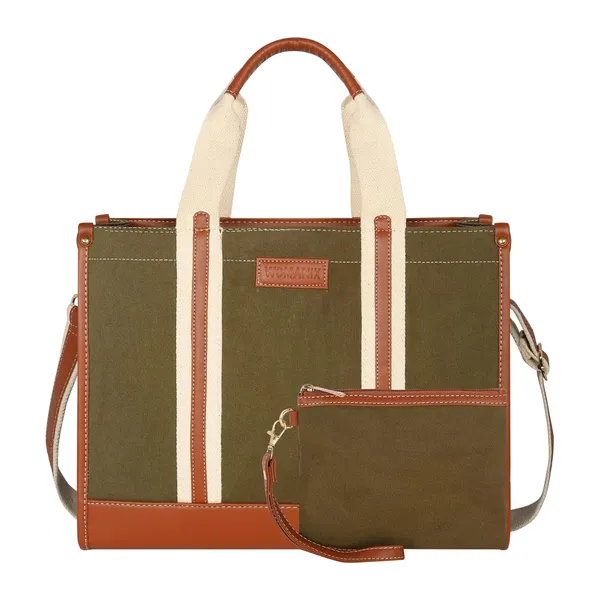 Green_And_Tan_Canvas_Premium_Laptop_Tote_Bag_For_Women