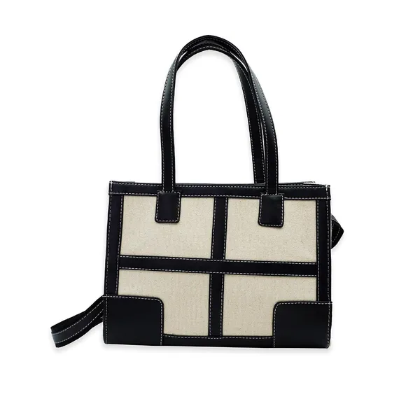 Beige_And_Black_Canvas_Premium_Handbag_For_Women