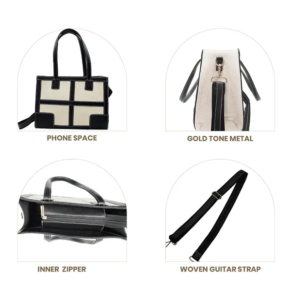 Beige_And_Black_Canvas_Premium_Handbag_For_Women