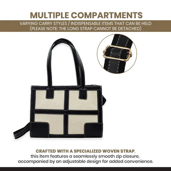 Beige_And_Black_Canvas_Premium_Handbag_For_Women
