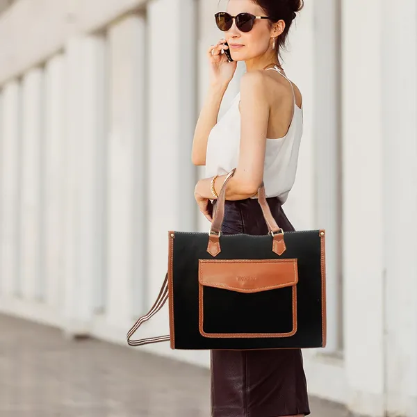 Black_And_Tan_Canvas_Premium_Laptop_Tote_Bag_For_Women