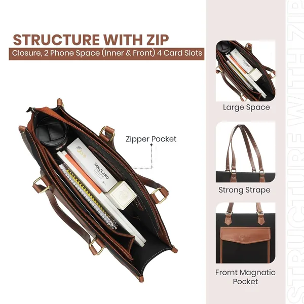 Black_And_Tan_Canvas_Premium_Laptop_Tote_Bag_For_Women