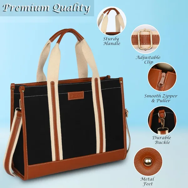 Black_And_Tan_Canvas_Premium_Laptop_Tote_Bag_For_Women