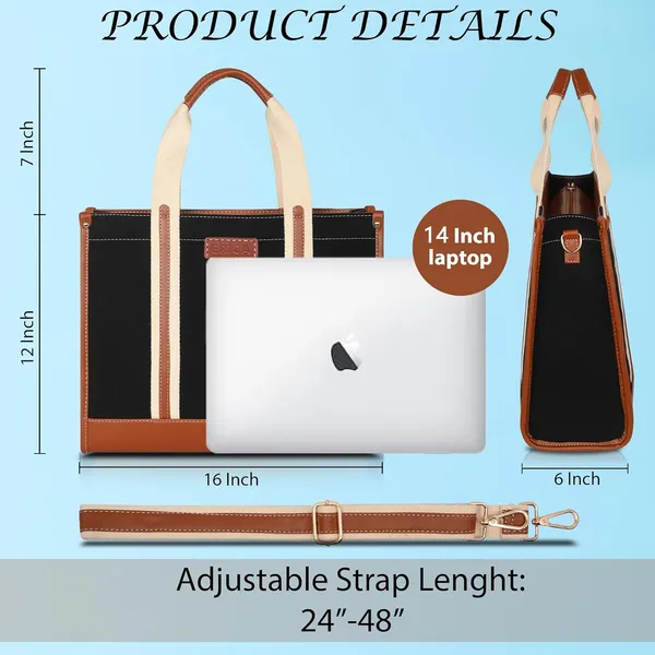 Black_And_Tan_Canvas_Premium_Laptop_Tote_Bag_For_Women