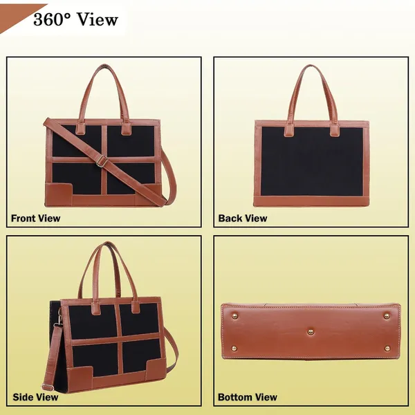 Black_And_Tan_Canvas_Premium_Laptop_Tote_Bag_For_Women