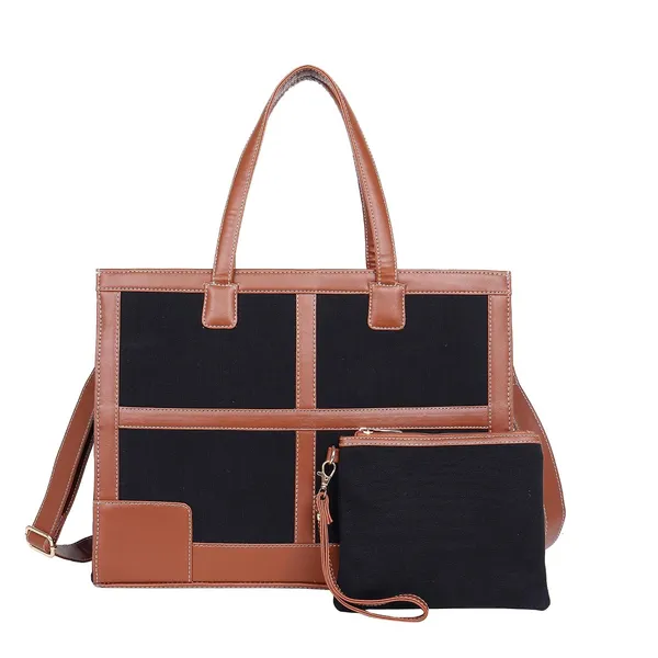 Black_And_Tan_Canvas_Premium_Laptop_Tote_Bag_For_Women