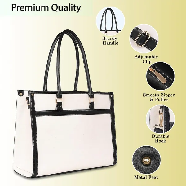 Black_And_Tan_Canvas_Premium_Laptop_Tote_Bag_For_Women
