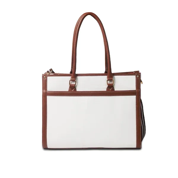 Beige_And_Tan_Canvas_Premium_Laptop_Tote_Bag_For_Women
