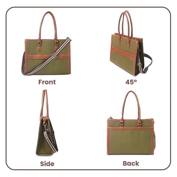 Green_And_Tan_Canvas_Premium_Laptop_Tote_Bag_For_Women