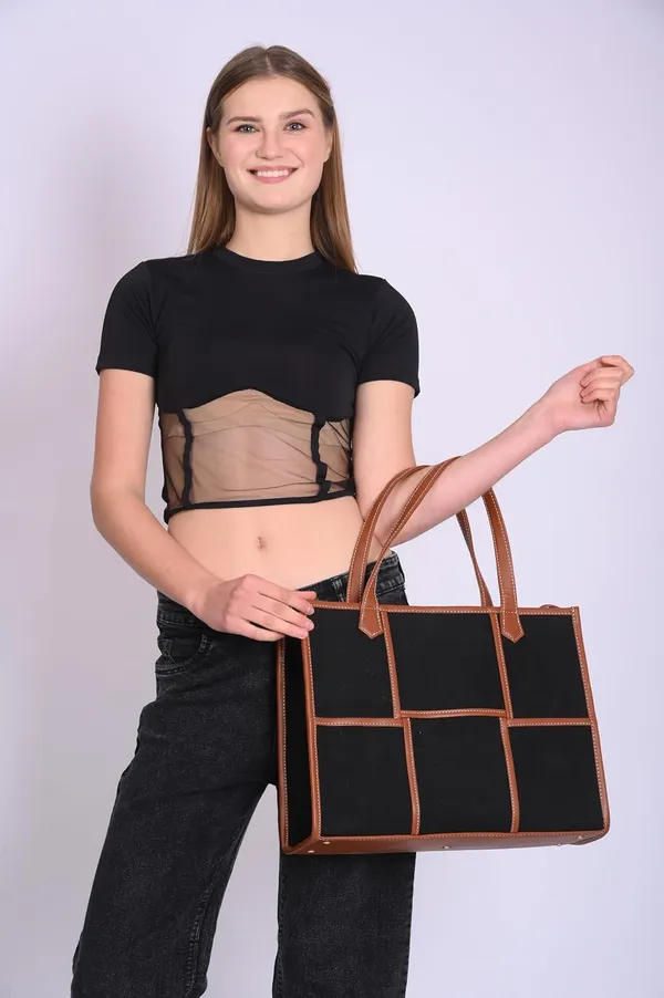 Black_And_Tan_Canvas_Premium_Laptop_Tote_Bag_For_Women