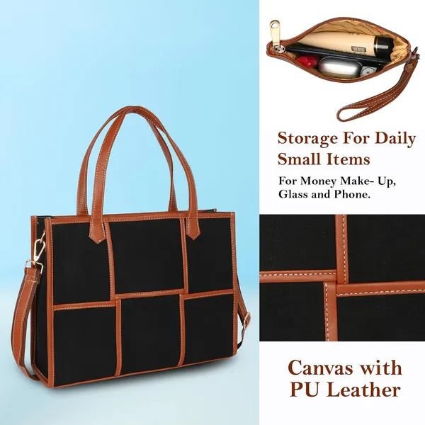 Black_And_Tan_Canvas_Premium_Laptop_Tote_Bag_For_Women