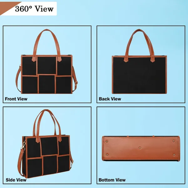 Black_And_Tan_Canvas_Premium_Laptop_Tote_Bag_For_Women