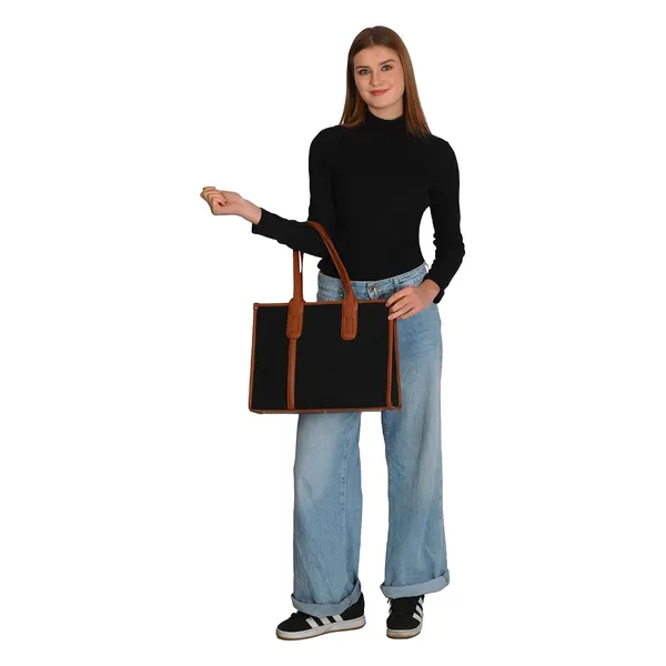 Black_And_Tan_Canvas_Premium_Laptop_Tote_Bag_For_Women
