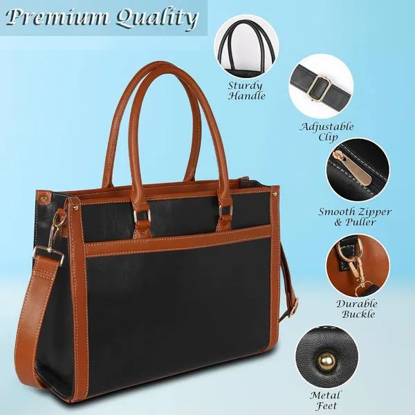 Black_And_Tan_Pu_Premium_Laptop_Tote_Bag_For_Women