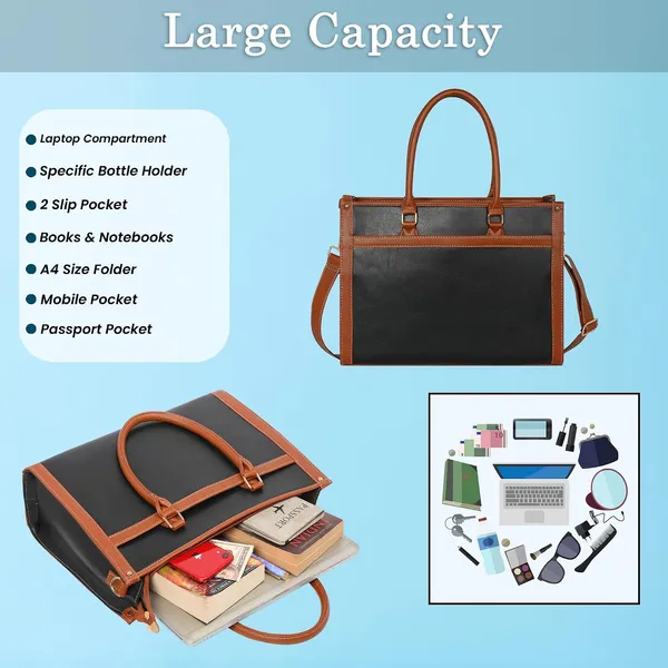 Black_And_Tan_Pu_Premium_Laptop_Tote_Bag_For_Women