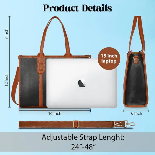 Black_And_Tan_Pu_Premium_Laptop_Tote_Bag_For_Women