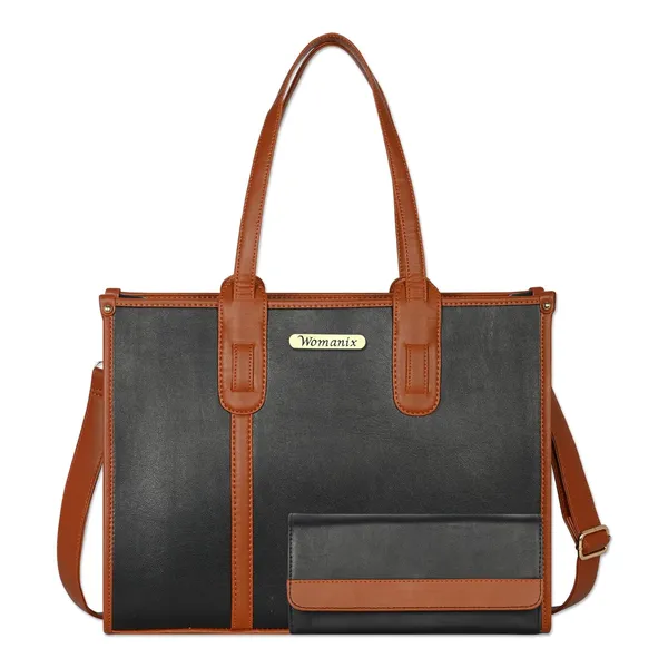 Black_And_Tan_Pu_Premium_Laptop_Tote_Bag_For_Women