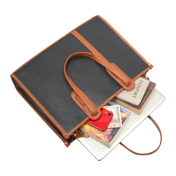 Black_And_Tan_Pu_Premium_Laptop_Tote_Bag_For_Women