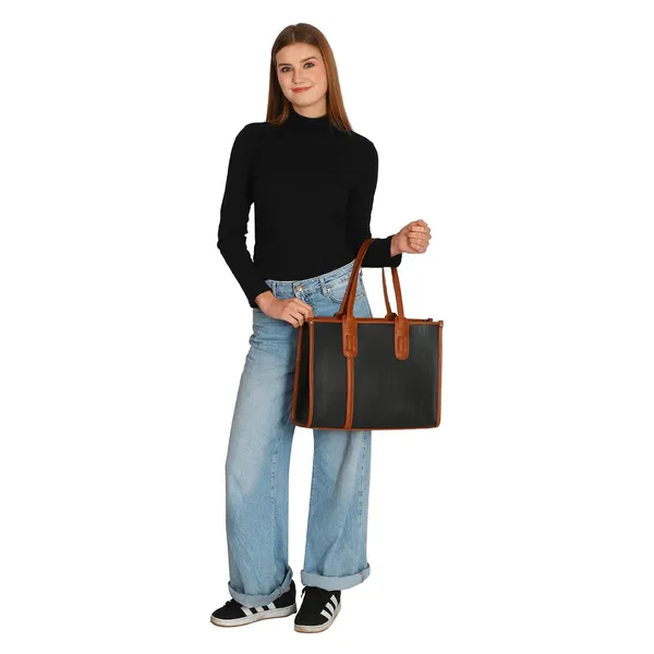 Black_And_Tan_Pu_Premium_Laptop_Tote_Bag_For_Women