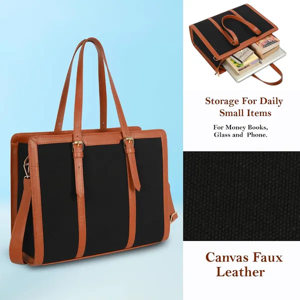 Black_And_Tan_Canvas_Premium_Laptop_Tote_Bag_For_Women