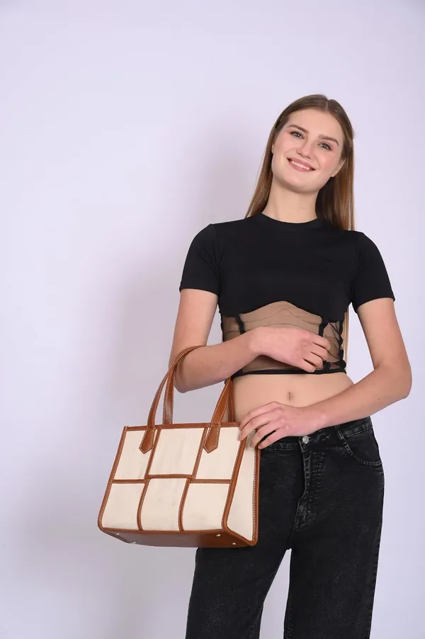 Beige_And_Tan_Canvas_Premium_Handbag_For_Women