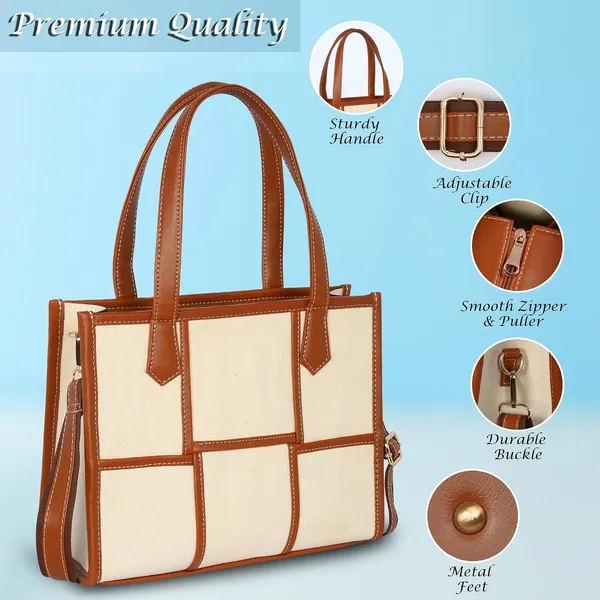 Beige_And_Tan_Canvas_Premium_Handbag_For_Women