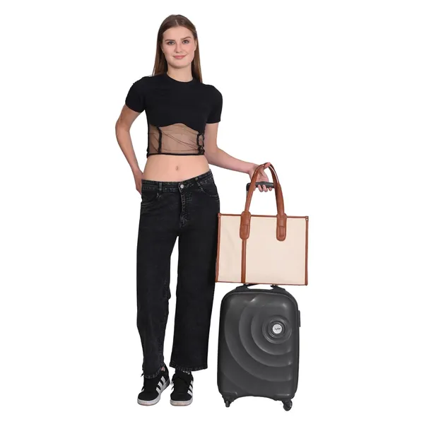 Beige_And_Black_Canvas_Premium_Laptop_Tote_Bag_For_Women