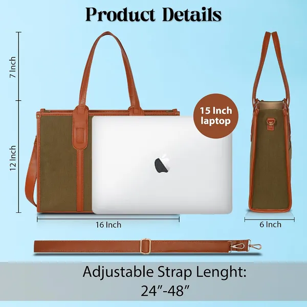 Green_And_Tan_Canvas_Premium_Laptop_Tote_Bag_For_Women
