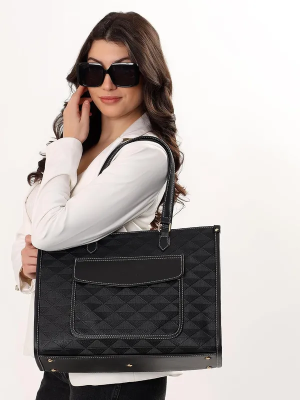 Black_Pu_Premium_Laptop_Tote_Bag_For_Women