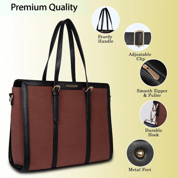 Brown_And_Black_Canvas_Premium_Laptop_Tote_Bag_For_Women