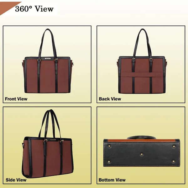 Brown_And_Black_Canvas_Premium_Laptop_Tote_Bag_For_Women