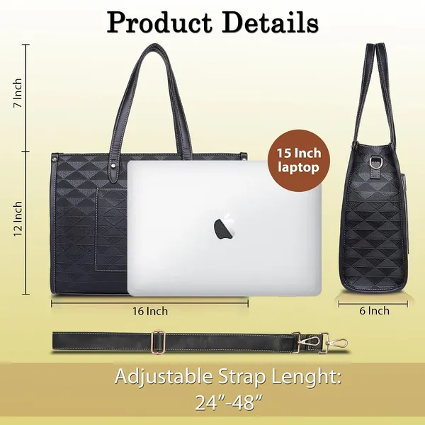 Black_Pu_Premium_Laptop_Tote_Bag_For_Women