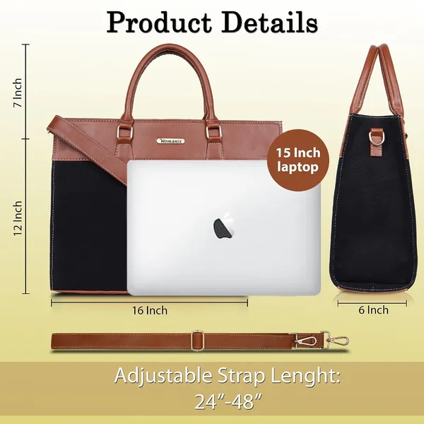 Black_And_Tan_Canvas_Premium_Laptop_Tote_Bag_For_Women