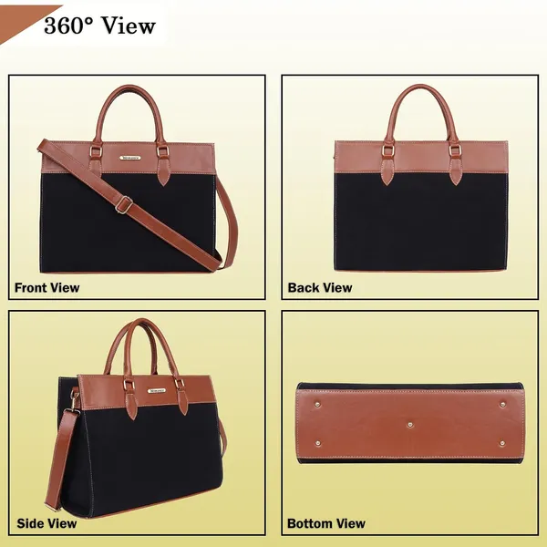 Black_And_Tan_Canvas_Premium_Laptop_Tote_Bag_For_Women