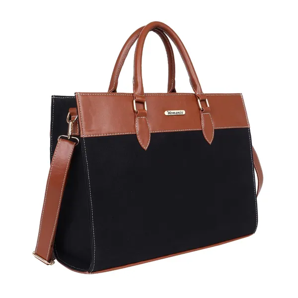 Black_And_Tan_Canvas_Premium_Laptop_Tote_Bag_For_Women