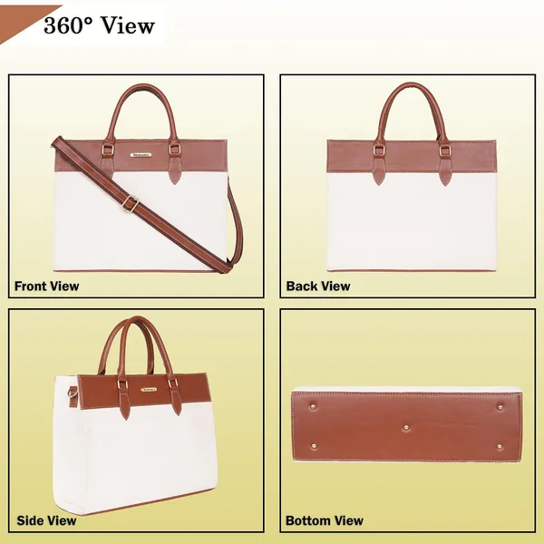 Beige_And_Tan_Canvas_Premium_Laptop_Tote_Bag_For_Women