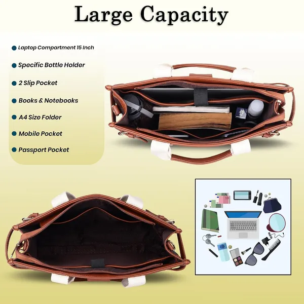 Brown_And_Tan_Pu_Premium_Laptop_Tote_Bag_For_Women
