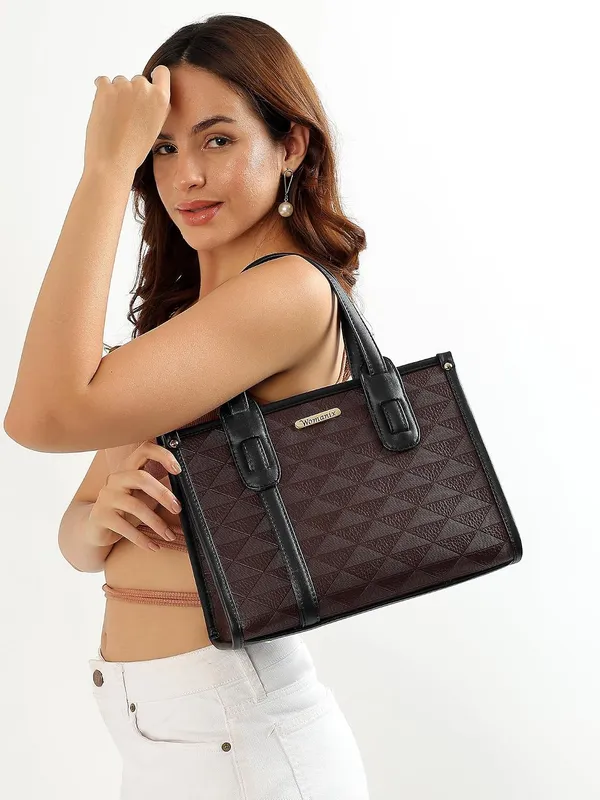 Brown_And_Black_Pu_Premium_Handbag_For_Women