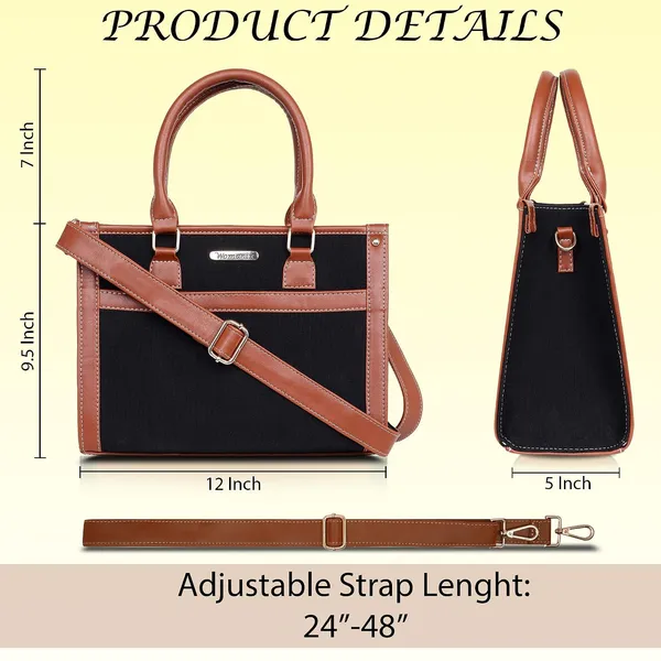 Black_And_Tan_Canvas_Premium_Handbag_For_Women