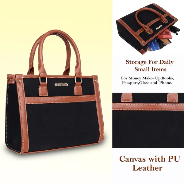 Black_And_Tan_Canvas_Premium_Handbag_For_Women