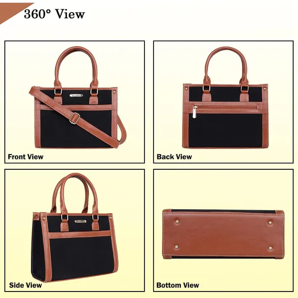 Black_And_Tan_Canvas_Premium_Handbag_For_Women