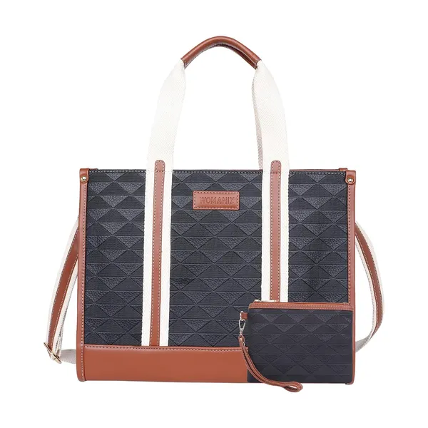 Black_And_Tan_Pu_Premium_Laptop_Tote_Bag_For_Women